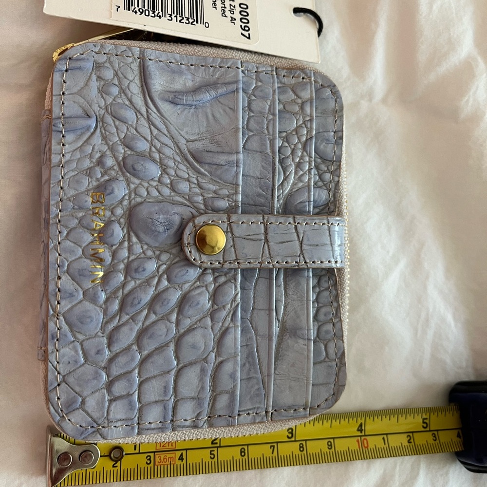 BRAHMIN NWT Perwinkle (light purple) color small Travel Wallet Zip Around Wallet